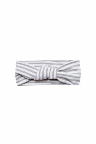 Organic Jersey Baby Turban | Striped Grey