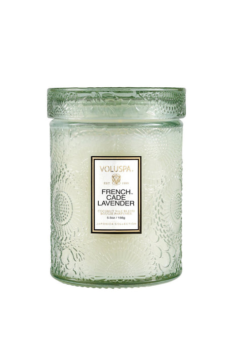 Voluspa Small Embossed Glass Candle Jar