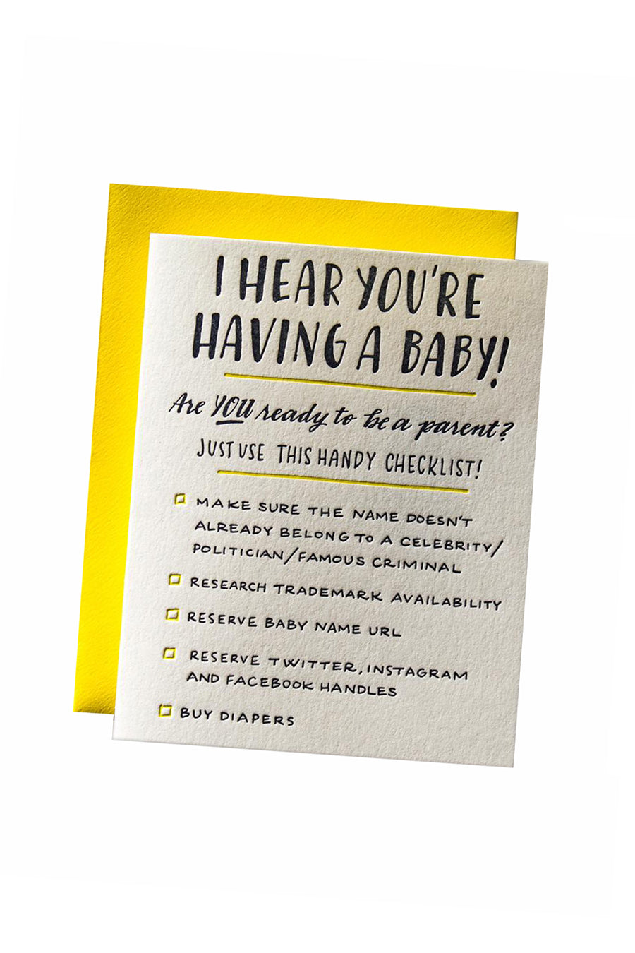 Baby Checklist Card