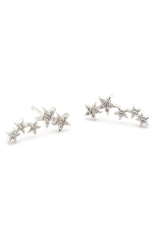 Pave 5 Star Earrings