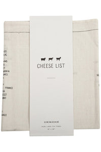 Cheese List Tea Towel