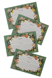 Citrus Floral Recipe Card Set
