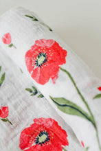Load image into Gallery viewer, Summer Poppy Cotton Muslin Swaddle