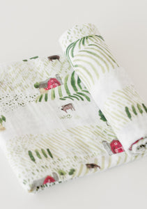 Rolling Hills Cotton Muslin Swaddle