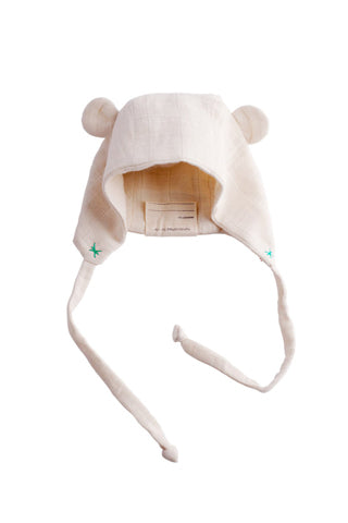 Organic Baby Bonnet | Bear