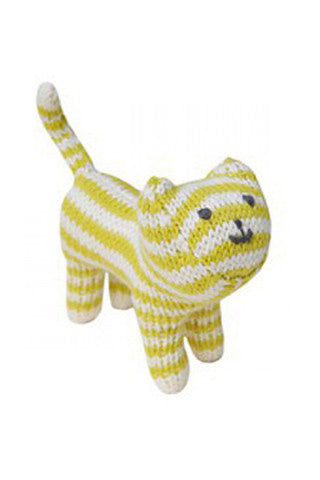 Lime Knit Cat Rattle