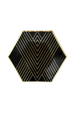 Load image into Gallery viewer, Noir Black Hexagon Small Party Plates