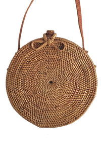 Round Woven Basket Bag