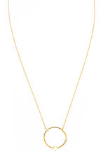 Load image into Gallery viewer, Circle Necklace with Opal &amp; CZ Accents Necklace
