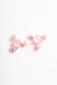 Baby Pink Flower Earrings | Rose Gold