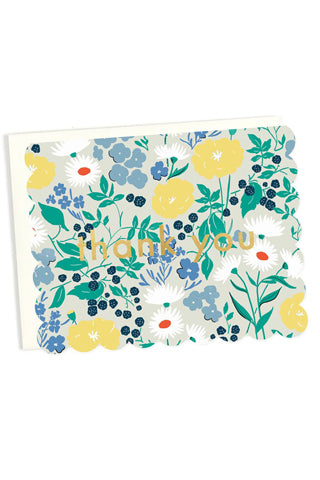 Scalloped Floral Thank You Card
