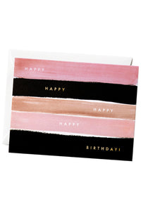 Pink Stripe Birthday Card