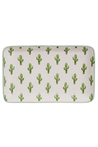 Scattered Cactus Rectangle Plate