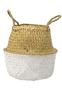 Round Seagrass Basket | White & Natural