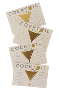 Cocktail Recipe Cards Set