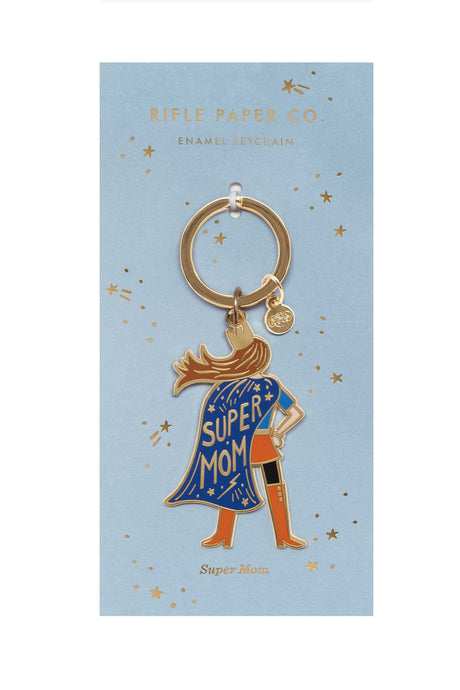 Super Mom Enamel Keychain
