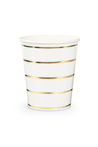 Frenchie Striped Gold Cups Set/8
