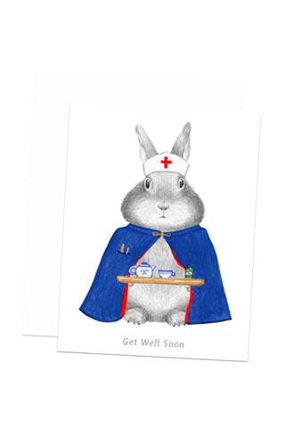 Nurse Bunny Get Well Card