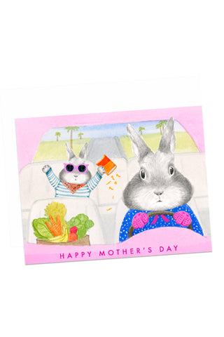 Mom Bunny Driving Card