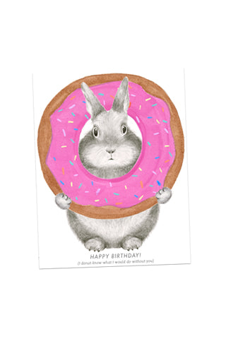 Donut Bunny Birthday Card