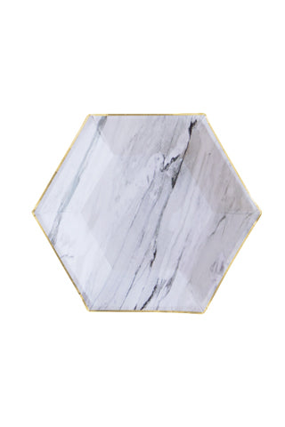 Goddess Marble Hexagon Small Party Plates