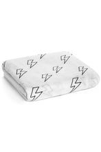 Load image into Gallery viewer, Organic Muslin Swaddle Blanket - Lightning Bolts
