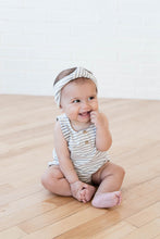 Load image into Gallery viewer, Striped Sleeveless Bubble Onesie | Grey