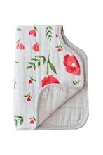 Load image into Gallery viewer, Summer Poppy Cotton Muslin Burp Cloth