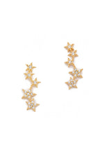 Load image into Gallery viewer, Pave 5 Star Earrings