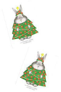Bunny in Tree Costume Card