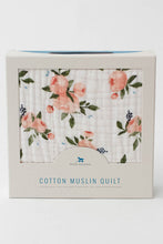 Load image into Gallery viewer, Watercolor Rose Cotton Muslin Quilt