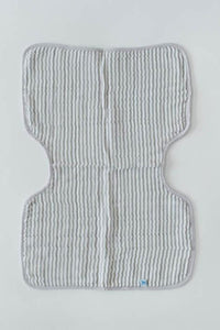 Grey Stripe Cotton Muslin Burp Cloth